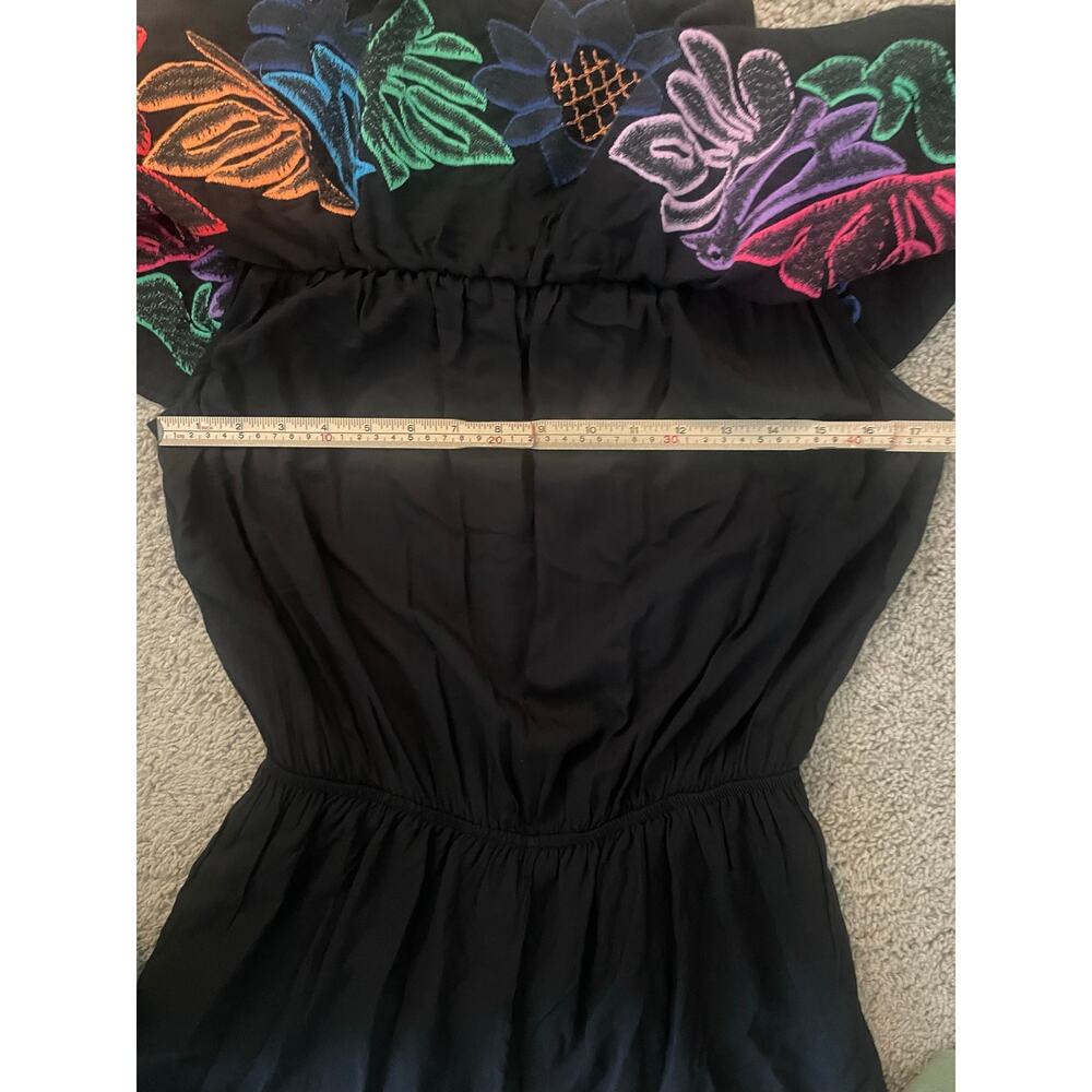 NWT J. Marie Off The Shoulders Black Embroidered Romper Sz. L - Picture 4 of 12